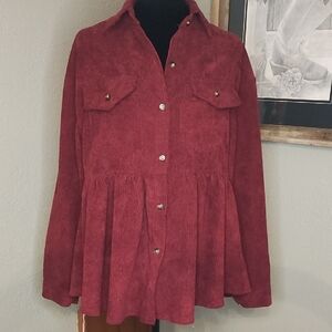 Unk Women's Red Button Down Shirt